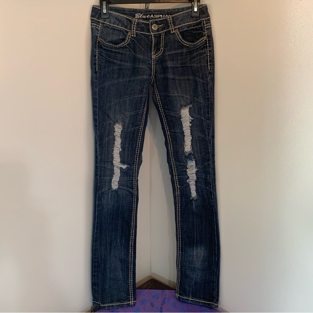 Y2K Blue Asphalt Low Rise Jeans